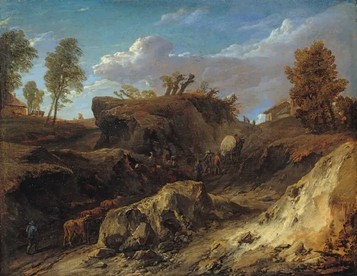 Framed Print : The Hollow Road, c. 1700. Creator: Cornelis Huysmans Framed Print : The Hollow Road, c. 1700. Creator: Cornelis Huysmans