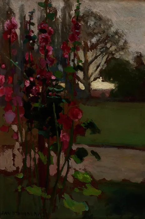 Framed Print : Hollyhocks-Polish Autumn, 1900. Creator: Jan Stanislawski Framed Print : Hollyhocks-Polish Autumn, 1900. Creator: Jan Stanislawski
