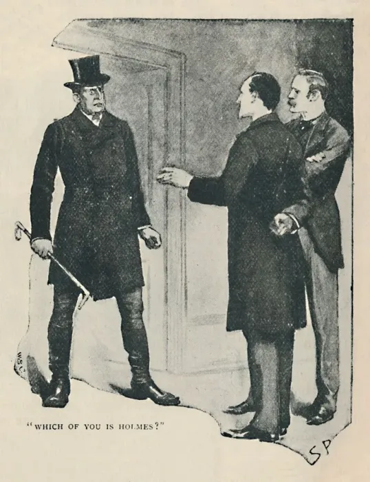 Framed Print : Which Of You Is Holmes?, 1892. Artist: Sidney E Paget Framed Print : Which Of You Is Holmes?, 1892. Artist: Sidney E Paget
