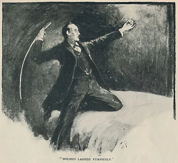 Holmes Lashed Furiously, 1892. Artist: Sidney E Paget