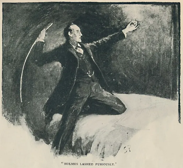 Framed Print : Holmes Lashed Furiously, 1892. Artist: Sidney E Paget Framed Print : Holmes Lashed Furiously, 1892. Artist: Sidney E Paget