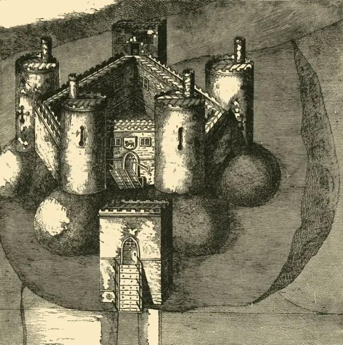 Framed Print : Holt Castle, in 1610, 1898. Creator: Unknown Framed Print : Holt Castle, in 1610, 1898. Creator: Unknown