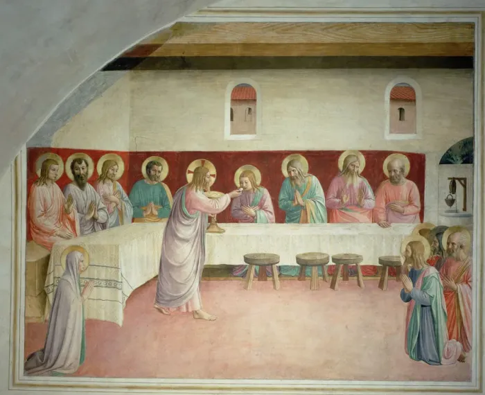 Framed Print : The Holy Communion and the Last Supper. Artist: Angelico, Fra Giovanni, da Fiesole (ca. 1400-1455) Framed Print : The Holy Communion and the Last Supper. Artist: Angelico, Fra Giovanni, da Fiesole (ca. 1400-1455)