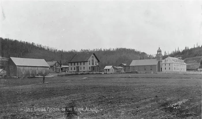 Framed Print : Holy Cross Mission on the Yukon, between c1900 and 1927. Creator: Unknown Framed Print : Holy Cross Mission on the Yukon, between c1900 and 1927. Creator: Unknown