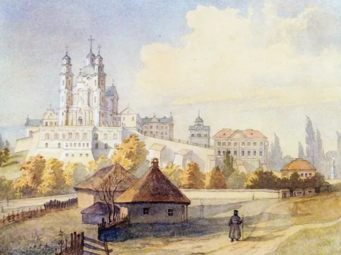 Framed Print : Holy Dormition Pochayiv Lavra. Artist: Shevchenko, Taras Grigoryevich (1814-1861) Framed Print : Holy Dormition Pochayiv Lavra. Artist: Shevchenko, Taras Grigoryevich (1814-1861)