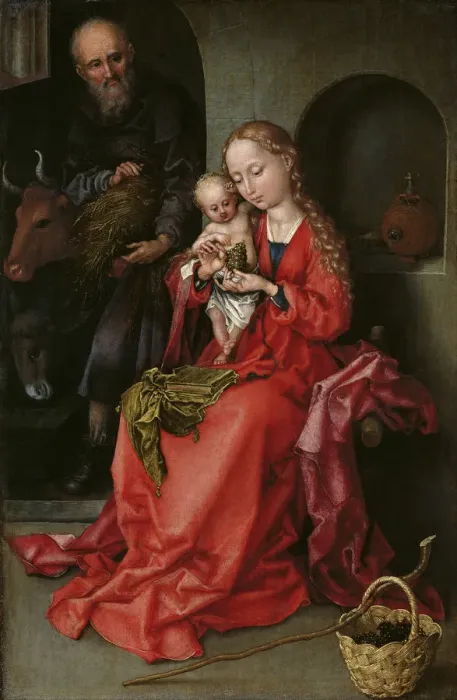 Framed Print : The Holy Family, 1480-1490. Artist: Schongauer, Martin (ca. 1445 / 50-1491) Framed Print : The Holy Family, 1480-1490. Artist: Schongauer, Martin (ca. 1445 / 50-1491)