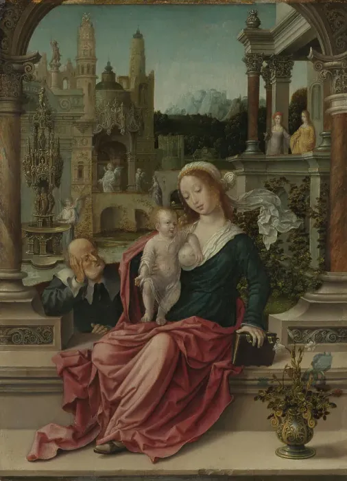 Framed Print : The Holy Family, about 1507-1508. Creator: Jan Gossaert