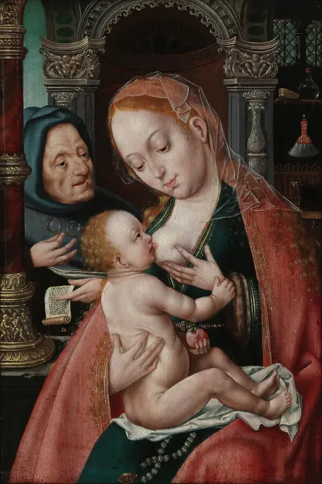 Framed Print : The Holy Family, 1521-1543. Creator: Workshop of Joos van Cleve Framed Print : The Holy Family, 1521-1543. Creator: Workshop of Joos van Cleve