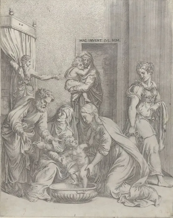 Framed Print : The Holy Family, 1535-73. 1535-73. Creator: Battista del Moro Framed Print : The Holy Family, 1535-73. 1535-73. Creator: Battista del Moro