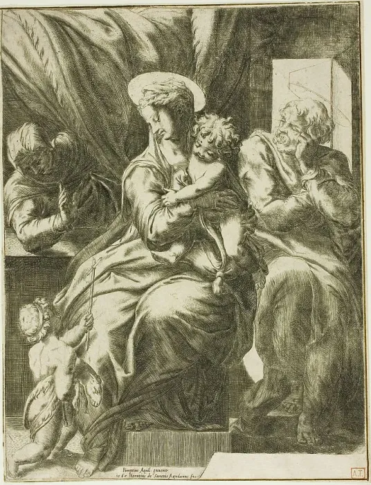 Framed Print : The Holy Family, 1568. Creator: Orazio de Sanctis Framed Print : The Holy Family, 1568. Creator: Orazio de Sanctis