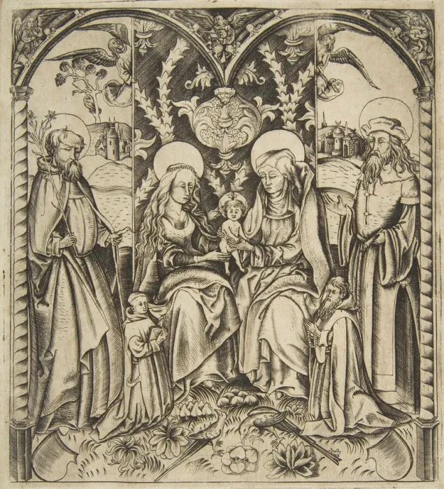 Framed Print : The Holy Family, 15th century. 15th century. Creator: Anon Framed Print : The Holy Family, 15th century. 15th century. Creator: Anon