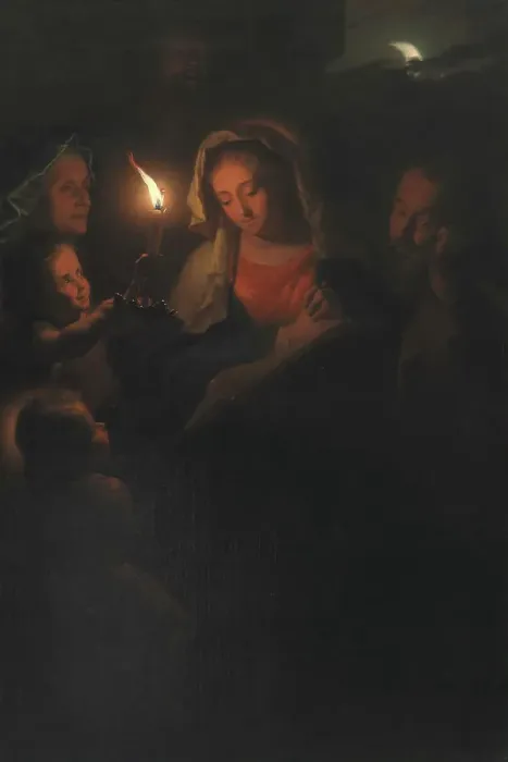 Framed Print : The Holy Family, 1600-1699. Creator: Godfried Schalcken Framed Print : The Holy Family, 1600-1699. Creator: Godfried Schalcken