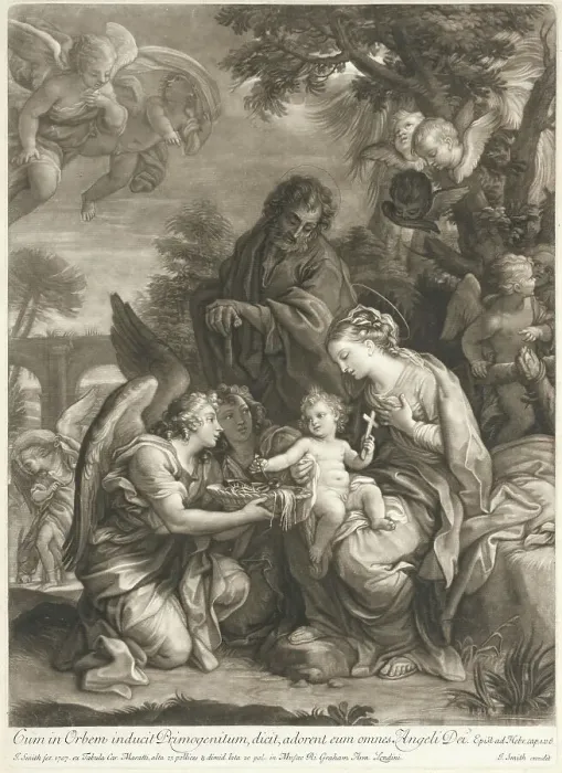 Framed Print : Holy Family, 1707. Creator: John Smith Framed Print : Holy Family, 1707. Creator: John Smith