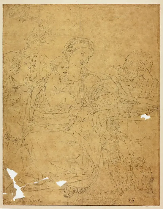 Framed Print : Holy Family with Two Angels, 1609 / 10. Creator: Francesco Albani Framed Print : Holy Family with Two Angels, 1609 / 10. Creator: Francesco Albani