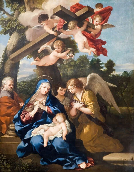 The Holy Family with Angels, 1700. Creator: School of Pietro Cortona