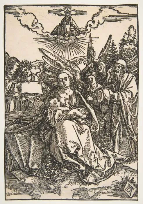 Framed Print : The Holy Family with Five Angels, ca. 1503. Creator: Albrecht Durer Framed Print : The Holy Family with Five Angels, ca. 1503. Creator: Albrecht Durer