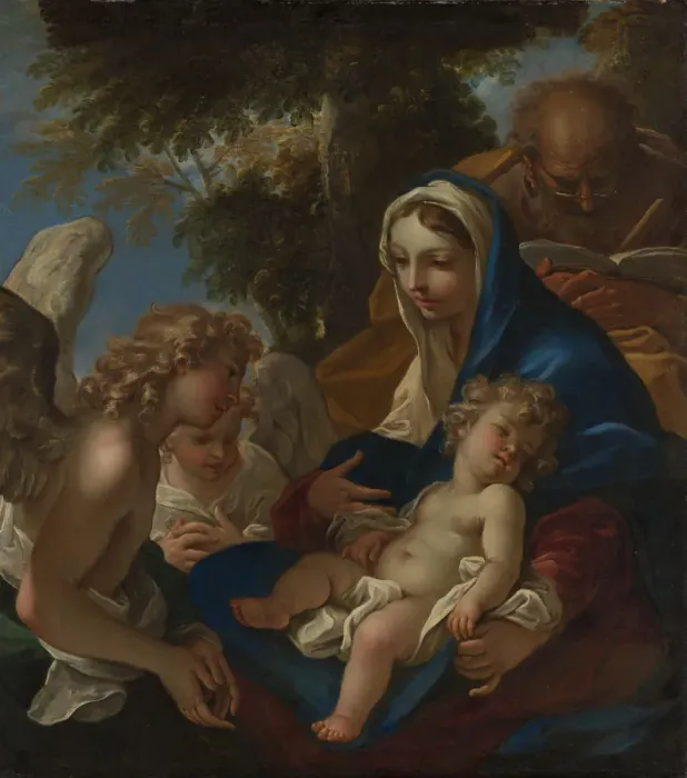 Framed Print : The Holy Family with Angels, ca. 1700. Creator: Sebastiano Ricci Framed Print : The Holy Family with Angels, ca. 1700. Creator: Sebastiano Ricci