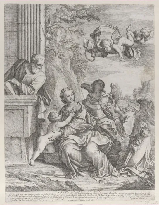 Framed Print : The Holy Family with angels at right and overhead, 1652 Framed Print : The Holy Family with angels at right and overhead, 1652
