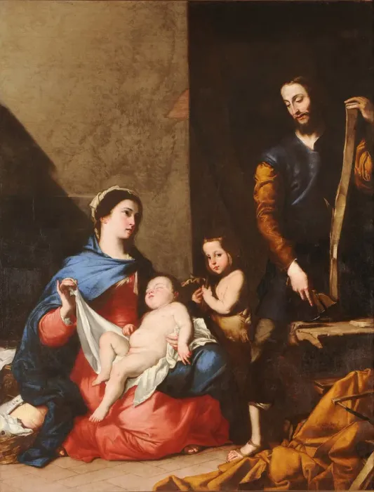 Framed Print : The Holy Family. Artist: Ribera, Jose, de (1591-1652) Framed Print : The Holy Family. Artist: Ribera, Jose, de (1591-1652)