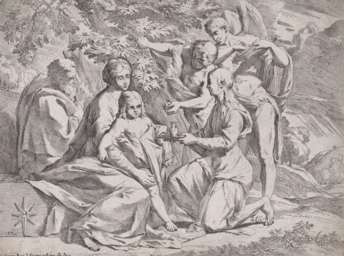 Framed Print : The Holy Family attended by Angels, ca. 1642-44. Creator: Pietro Testa Framed Print : The Holy Family attended by Angels, ca. 1642-44. Creator: Pietro Testa