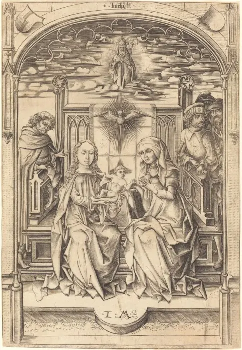 Framed Print : The Holy Family, c. 1475 / 1480. Creator: Israhel van Meckenem Framed Print : The Holy Family, c. 1475 / 1480. Creator: Israhel van Meckenem