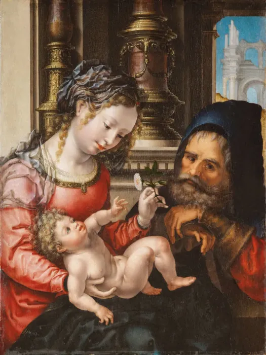 Framed Print : The Holy Family, c. 1527-1530. Artist: Gossaert, Jan (ca. 1478-1532) Framed Print : The Holy Family, c. 1527-1530. Artist: Gossaert, Jan (ca. 1478-1532)