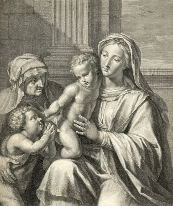 Framed Print : The Holy Family, c. 1656-71. Creator: Nicolas Pitau Framed Print : The Holy Family, c. 1656-71. Creator: Nicolas Pitau