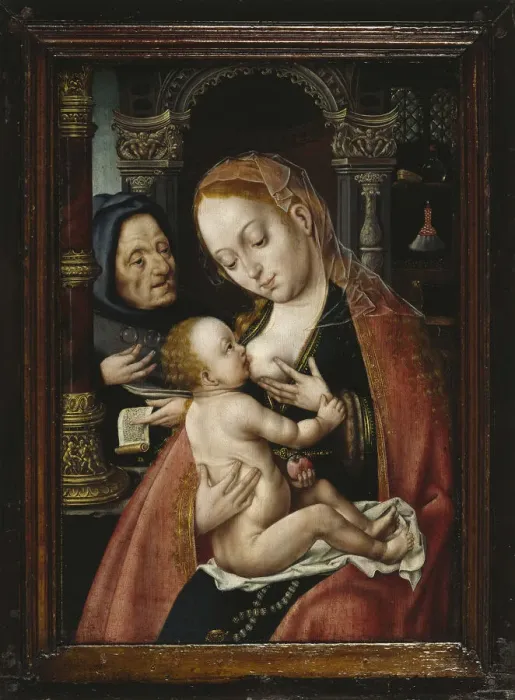 Framed Print : The Holy Family, ca 1523-1530. Creator: Cleve, Joos van, Circle of Framed Print : The Holy Family, ca 1523-1530. Creator: Cleve, Joos van, Circle of