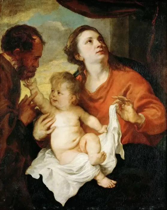 Framed Print : The Holy Family, ca 1627. Creator: Dyck, Sir Anthony van (1599-1641) Framed Print : The Holy Family, ca 1627. Creator: Dyck, Sir Anthony van (1599-1641)
