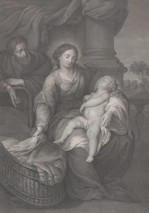 Framed Print : The Holy Family, with the Christ child asleep in the Virgins lap, 1786 Framed Print : The Holy Family, with the Christ child asleep in the Virgins lap, 1786