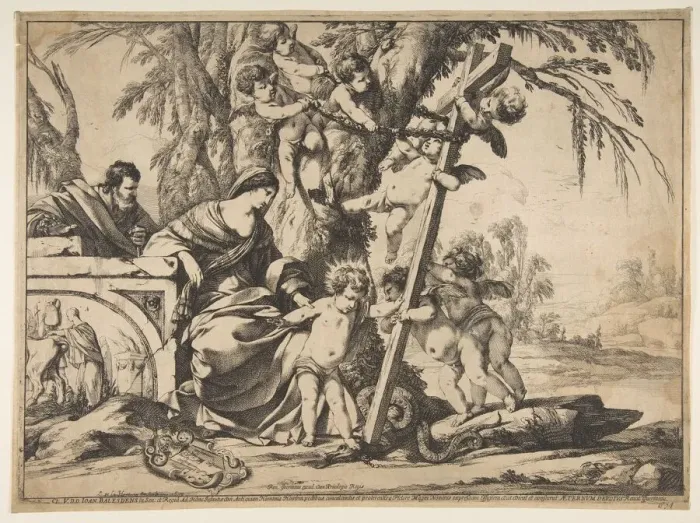 Framed Print : Holy Family with Christ Child Stepping on Serpent, 1639. Creator: Laurent de la Hyre Framed Print : Holy Family with Christ Child Stepping on Serpent, 1639. Creator: Laurent de la Hyre