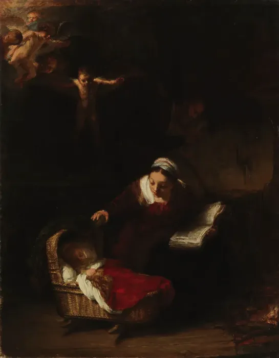 Framed Print : The Holy Family, copy after Rembrandt, 1892. Creator: Venny Soldan-Brofeldt Framed Print : The Holy Family, copy after Rembrandt, 1892. Creator: Venny Soldan-Brofeldt