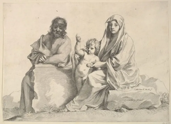 Framed Print : Holy Family. Creator: Claude Mellan Framed Print : Holy Family. Creator: Claude Mellan
