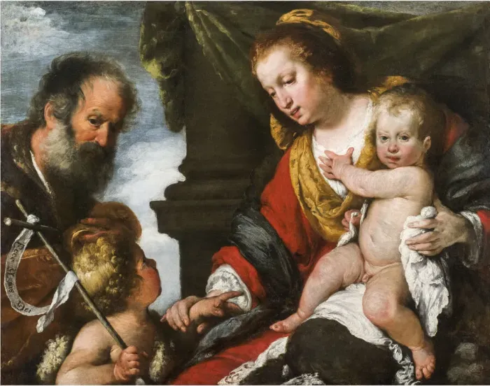 Framed Print : The Holy Family. Creator: Strozzi, Bernardo (1581-1644) Framed Print : The Holy Family. Creator: Strozzi, Bernardo (1581-1644)