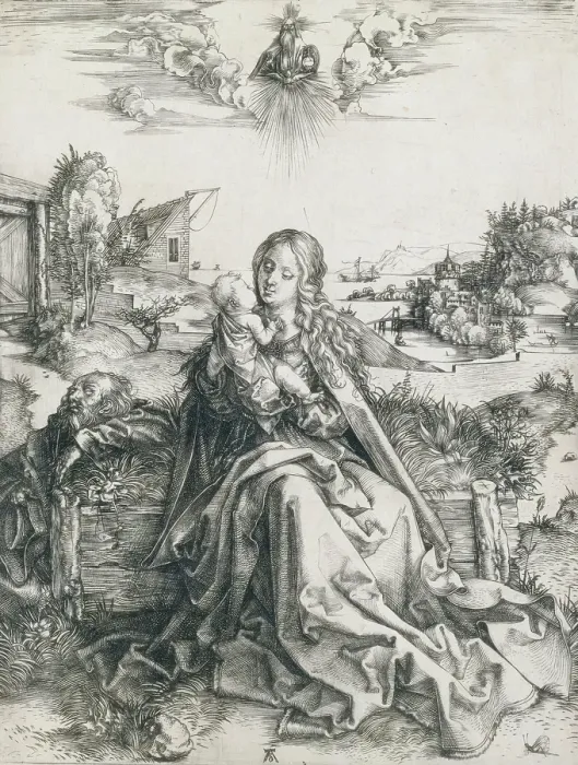 Framed Print : The Holy Family with the Dragonfly, about 1495. Creator: Albrecht Durer Framed Print : The Holy Family with the Dragonfly, about 1495. Creator: Albrecht Durer