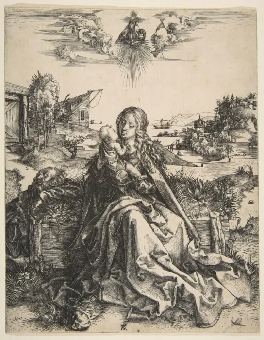 Framed Print : Holy Family with a Dragonfly, ca. 1495. Creator: Albrecht Durer Framed Print : Holy Family with a Dragonfly, ca. 1495. Creator: Albrecht Durer