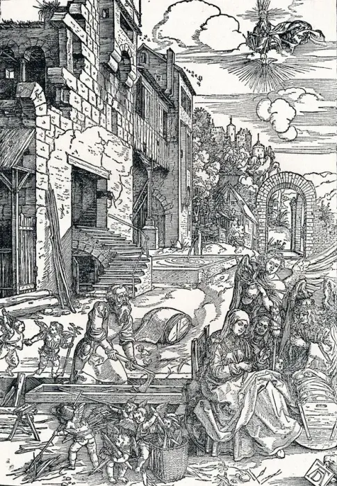 Framed Print : The Holy Family in Egypt, c1501-1502, (1906). Artist: Albrecht Durer Framed Print : The Holy Family in Egypt, c1501-1502, (1906). Artist: Albrecht Durer