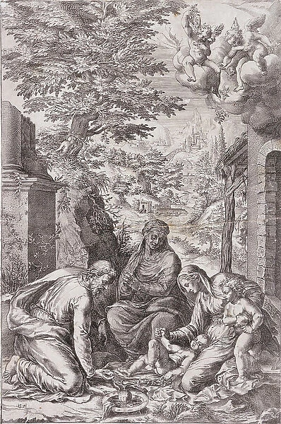The Holy Family with Infant Saint John, 1571. Creator: Cherubino Alberti