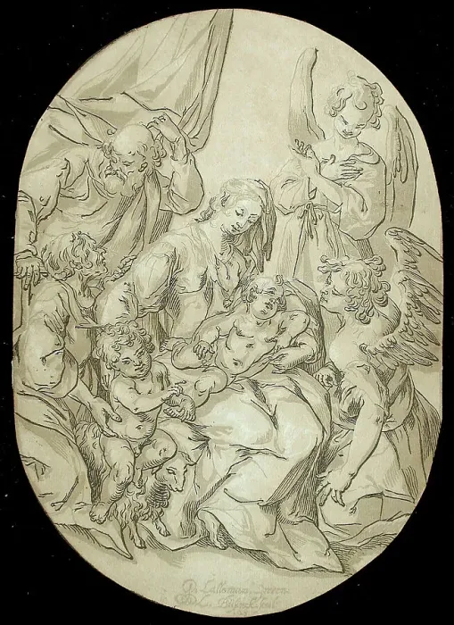 Framed Print : Holy Family with Infant Saint John, 1625. Creator: Ludolph Busing Framed Print : Holy Family with Infant Saint John, 1625. Creator: Ludolph Busing