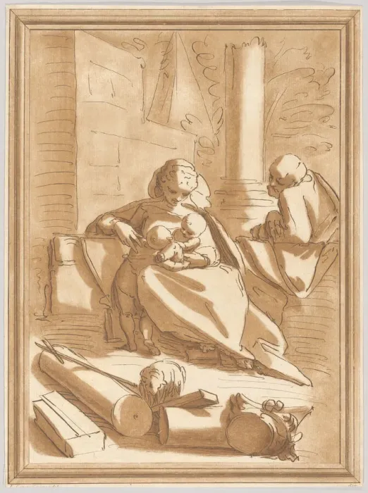 Framed Print : The Holy Family with the infant Saint John the Baptist, 1760-70 Framed Print : The Holy Family with the infant Saint John the Baptist, 1760-70