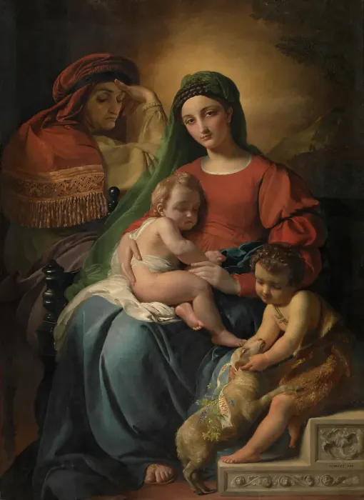 Framed Print : Holy Family with the Infant Saint John the Baptist, 1848. Creator: Francois-Joseph Navez Framed Print : Holy Family with the Infant Saint John the Baptist, 1848. Creator: Francois-Joseph Navez