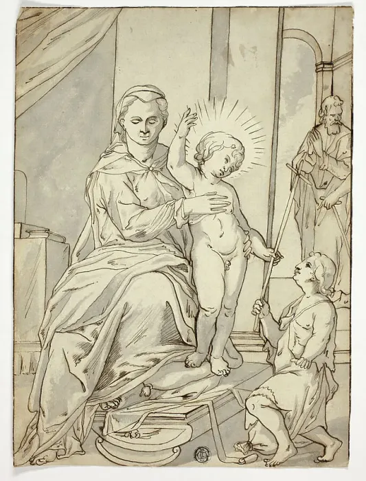 Framed Print : Holy Family with the Infant Saint John the Baptist, n.d. Creator: Unknown Framed Print : Holy Family with the Infant Saint John the Baptist, n.d. Creator: Unknown
