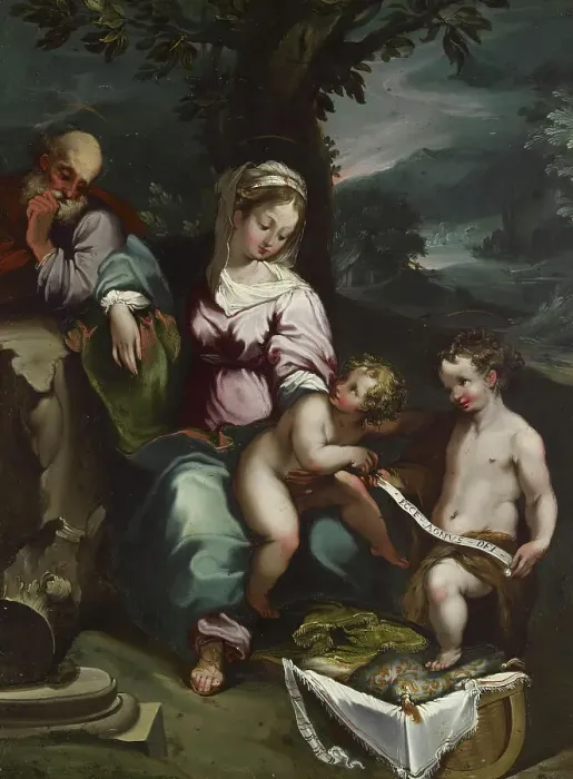 Framed Print : The Holy Family with the Infant St. John, 1580-1585. Creator: Francesco Vanni Framed Print : The Holy Family with the Infant St. John, 1580-1585. Creator: Francesco Vanni