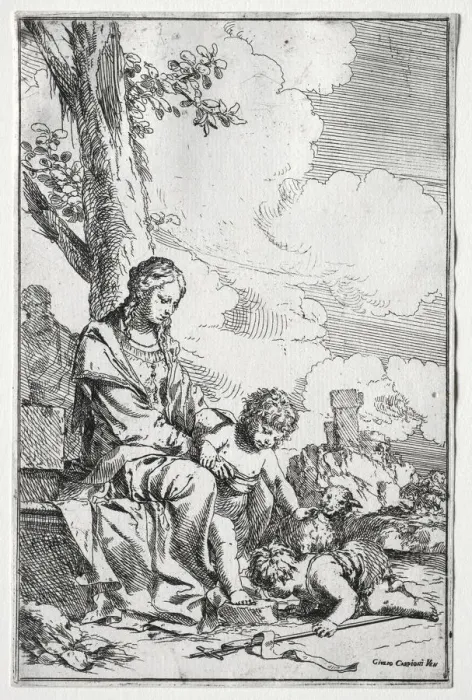 Framed Print : Holy Family with the Infant St. John. Creator: Giulio I Carpioni (Italian, 1611-1674) Framed Print : Holy Family with the Infant St. John. Creator: Giulio I Carpioni (Italian, 1611-1674)