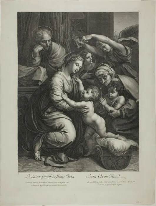 Framed Print : Holy Family of Jesus Christ, n. d. Creator: Gerard Edelinck Framed Print : Holy Family of Jesus Christ, n. d. Creator: Gerard Edelinck