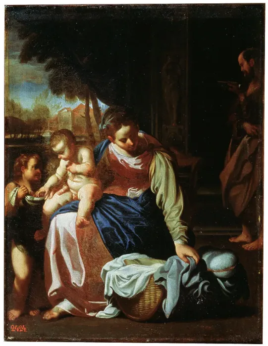 Framed Print : The Holy Family, late 16th or early 17th century. Artist: Annibale Carracci Framed Print : The Holy Family, late 16th or early 17th century. Artist: Annibale Carracci