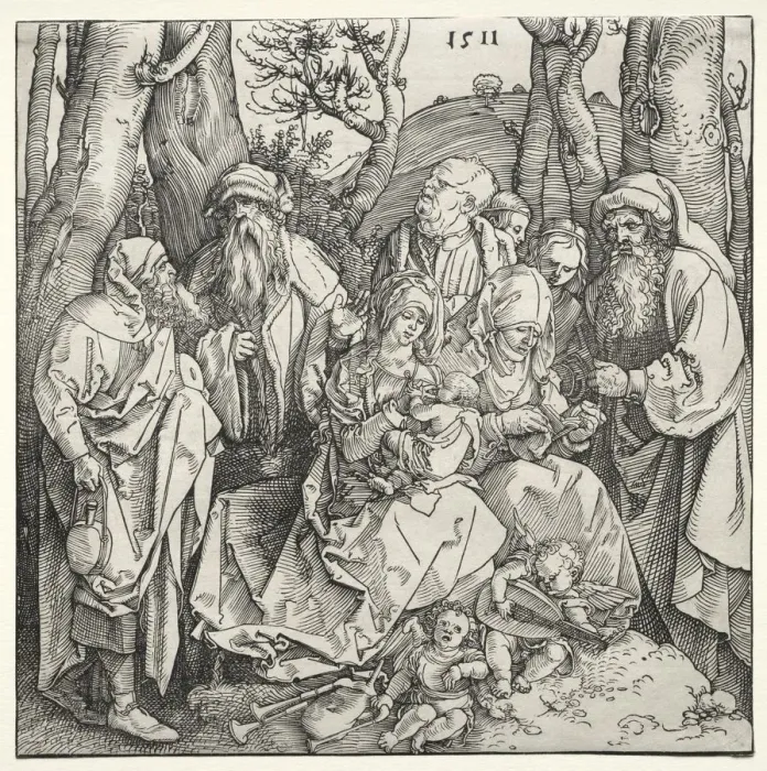 Framed Print : The Holy Family with Two Musician Angels, 1511. Creator: Albrecht Dürer (German, 1471-1528) Framed Print : The Holy Family with Two Musician Angels, 1511. Creator: Albrecht Dürer (German, 1471-1528)