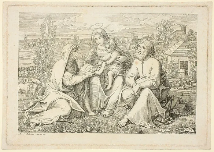 Framed Print : The Holy Family, n.d. Creator: Ludwig Ferdinand Schnorr von Carolsfeld Framed Print : The Holy Family, n.d. Creator: Ludwig Ferdinand Schnorr von Carolsfeld