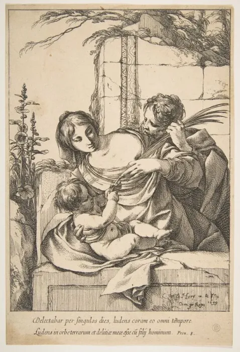 Framed Print : Holy Family with Palm, 1639. Creator: Laurent de la Hyre Framed Print : Holy Family with Palm, 1639. Creator: Laurent de la Hyre