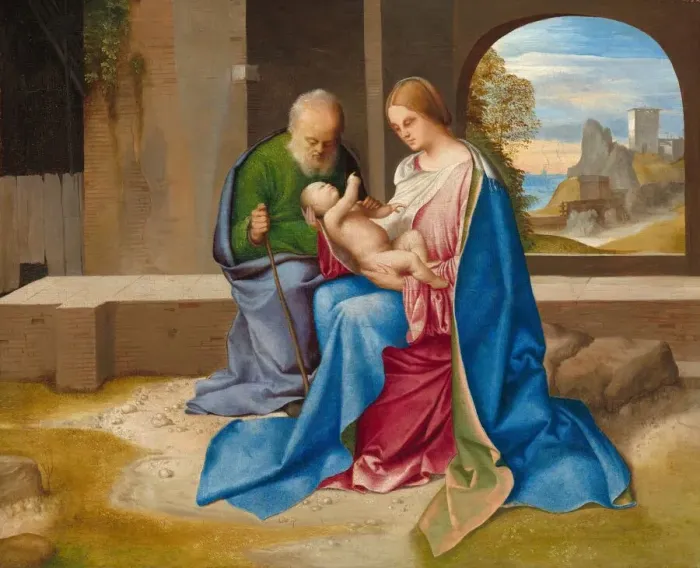 Framed Print : The Holy Family, probably c. 1500. Creator: Giorgione Framed Print : The Holy Family, probably c. 1500. Creator: Giorgione